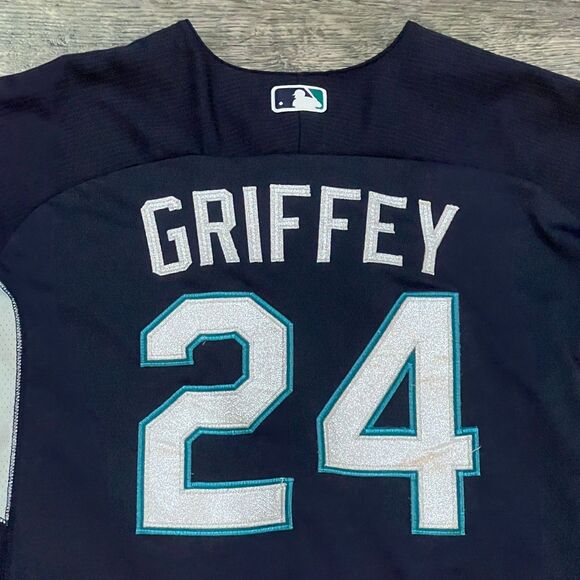 Youth XL Majestic Ken Griffey Jr #24 Seattle Mariners Cool Base Jersey - Picture 7 of 9
